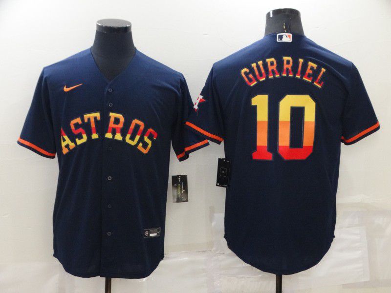 Men Houston Astros #10 Gurriel Blue Rainbow Edition Game Nike 2022 MLB Jerseys->houston astros->MLB Jersey